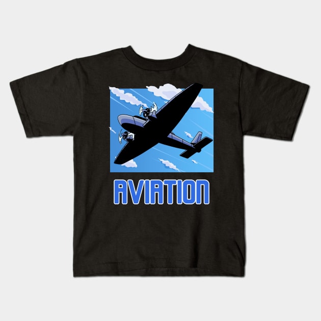 Aviation Day Kids T-Shirt by Noseking